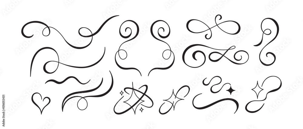 Poster vector set of minimalist design elements, flowers - abstract background elements for branding, packa