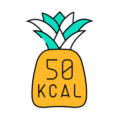 calories pineapple line icon vector. calories pineapple sign. isolated symbol illustration