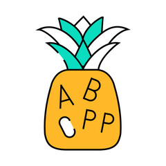 vitamin pineapple line icon vector. vitamin pineapple sign. isolated symbol illustration