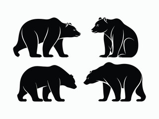 Fototapeta premium Bear Silhouette EPS Vector Template