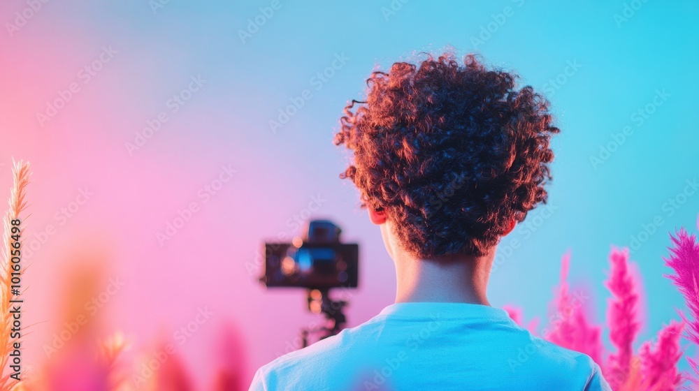 Poster a diverse group of filmmakers creating stories that reflect the experiences of different communities