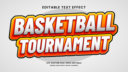 Basketball tournament sport 3d editable text effect
