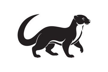 Otter silhouette vector illustration, Otter silhouette vector