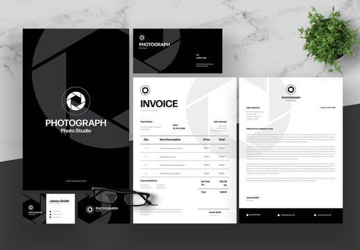 Black And White StationerySet