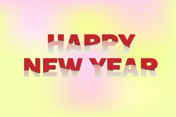 Happy new year typography background design.