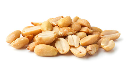 Pile of Peanut and almond Hyper realistic Highly Detailed Isolated On white Background