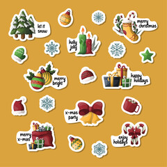 cute christmas stuff sticker collection