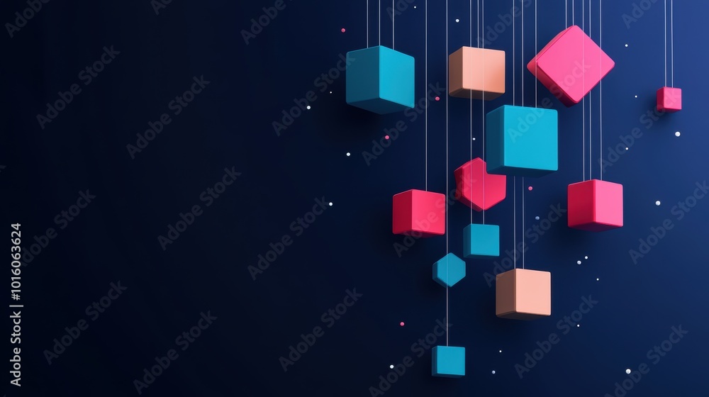 Poster a graphic illustration of a network with various data transfer protocols, demonstrating the diverse 