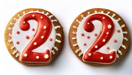 Decorated cookie, number 22, image for birthday or anniversary celebration
