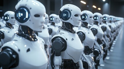 Fototapeta premium AI and the Job Market: Examine the implications of AI technology on the job market.