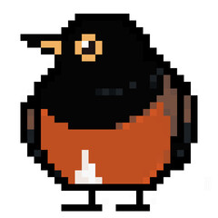 Obraz premium ドット絵, アニマルイラスト, アカコッコのオス