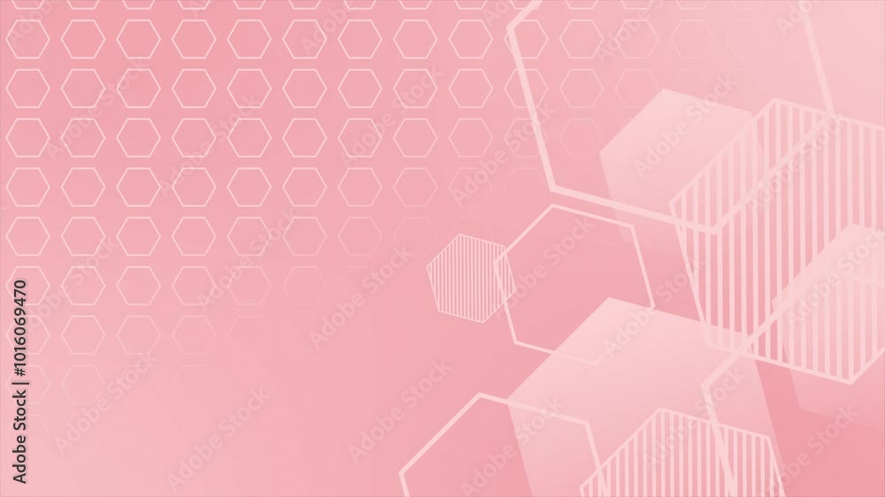 Poster red color slowly moving hexagonal shapes modern design geometrical background