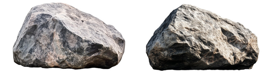 
A large smooth granite rock isolated on transparent PNG.