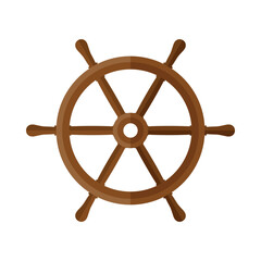 The ship's steering wheel icon. The steering wheel. Wooden steering wheel. Vector illustration isolated on a white background for design and web.