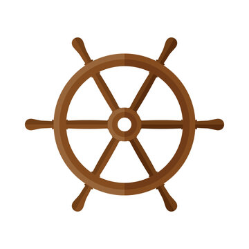 recommend clip art: The ship's steering wheel icon. The steering wheel. Wooden steering wheel. Vector illustration isolated on a white background for design and web.
