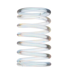 Glossy transparent glass coil shape with abstract spiral design