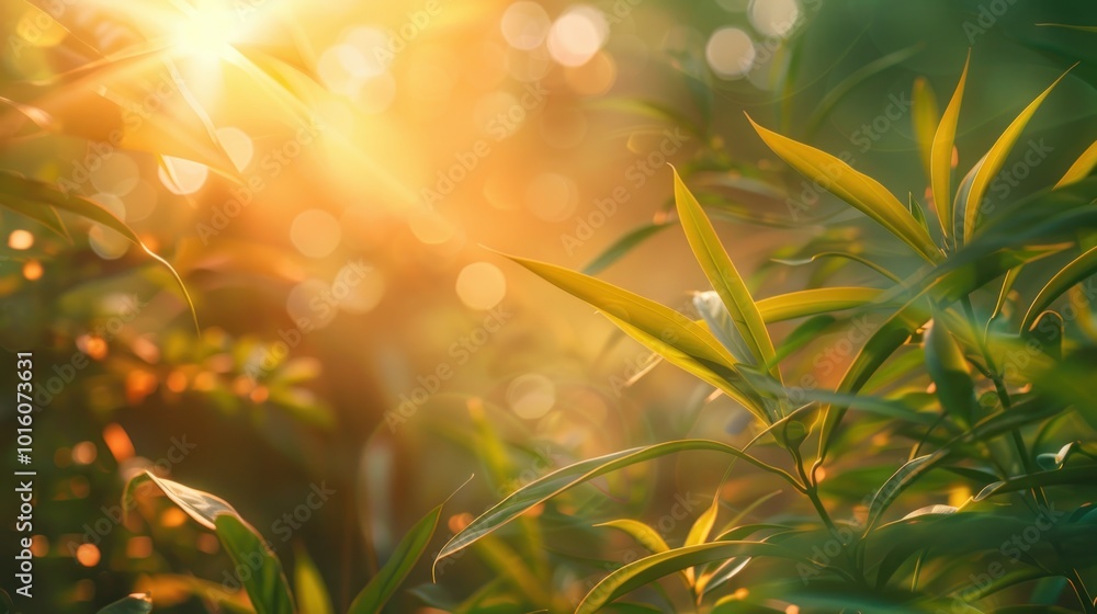 Poster sunlight filtering through lush canopy, creating a tranquil and vibrant ecosystem, a symphony of gre
