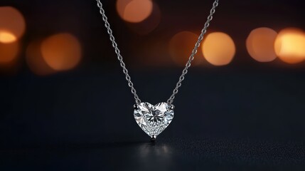 Elegant heart-shaped diamond pendant on delicate chain