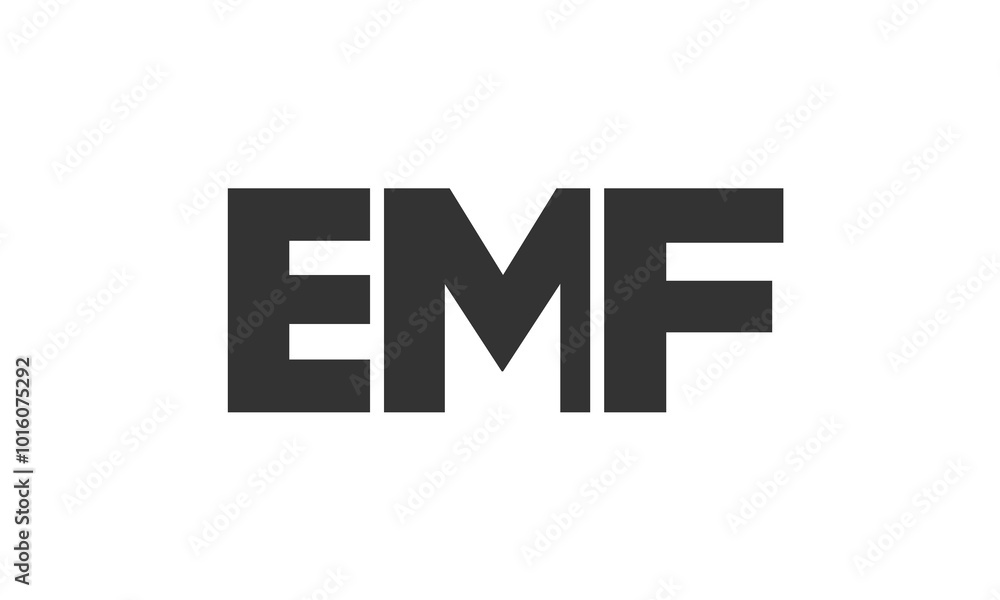 Poster emf logo design template with strong and modern bold text. initial based vector logotype featuring s