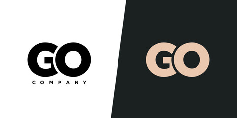 Letter G and O, GO logo design template. Minimal monogram initial based logotype.