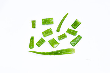 Aloe vera isolated on white background. Aloe vera is a basic ingredient in cosmetics and traditional herbal medicine
