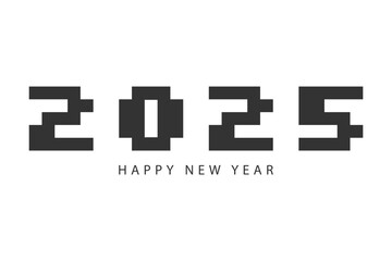 Obraz premium Happy New Year 2025 typography template calendar cover. Vector design for poster, banner, greeting card and invitation.