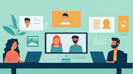 Obraz premium Building Trust Among Remote Team Members: Analyze the significance of trust in remote teamwork.