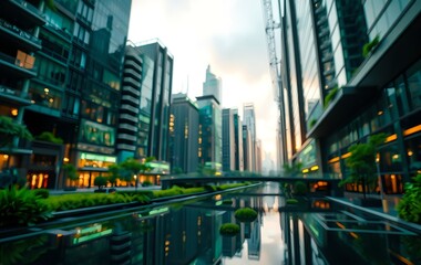 Obraz premium Futuristic Skyscrapers in London's Financial District: A Modern Business Perspective