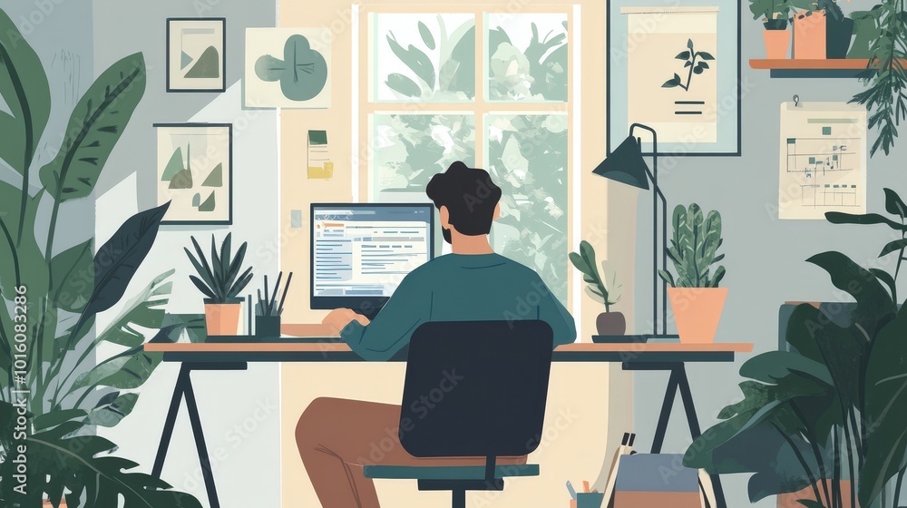 Aufkleber creating a home office for remote work: explore how to design a home office specifically for remote 