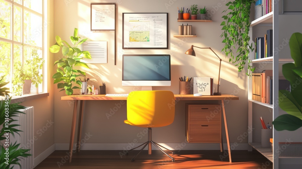 Poster creating a home office for teaching or tutoring: discuss how to set up a home office suitable for te