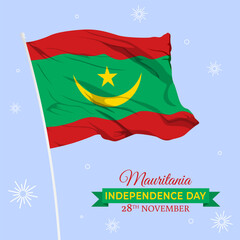 Vector illustration of Mauritania Independence Day social media template