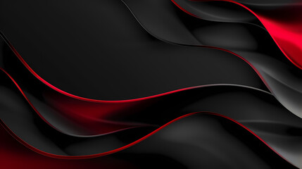 Abstract amoled wallpaper with smooth, elegant red and black waves. Perfect backdrop for Black Friday. Concept of boldness and sophisticated elegance