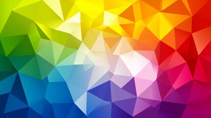 Obraz premium Vivid Geometric Background, Colorful Abstract Design With Low Poly Triangles, Digital Illustration