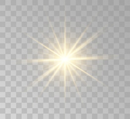 Transparent yellow sunlight special lens flash light effect. Front solar flare lenses	