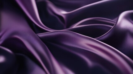 Obraz premium A detailed shot of purple satin fabric draped elegantly, with intricate folds and soft shadows creating a luxurious texture.