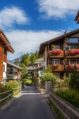 Summer Zermatt alpine village, Switzerland