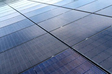 Close up of solar panels