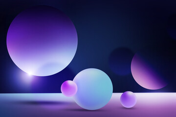 Abstract modern geometric circle soft light gradient blue purple background for Graphic business hitech technology digital design illustration web template backdrop desktop wallpaper bubbles banner