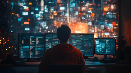Night City Coder: Digital Art Illustration