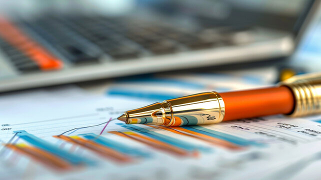 commercial photograph of a financial letter about the stock market