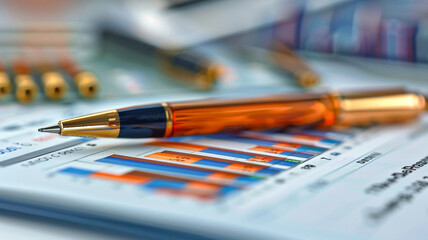 Fototapeta premium commercial photograph of a financial letter about the stock market