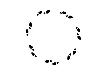 round circle endless steps footprints idea thought life design vector