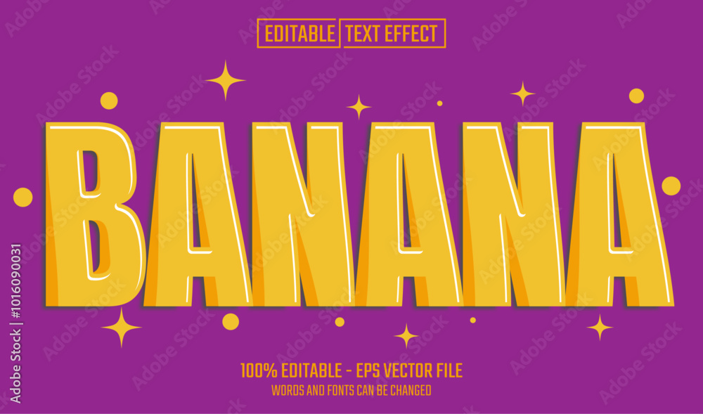 Wall mural banana editable text effect