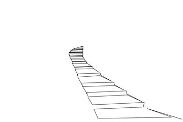 stairs step by step up target future one line art design vector