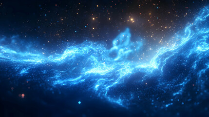 Fototapeta premium Abstract 3D Background with Glowing Blue and Orange Particles