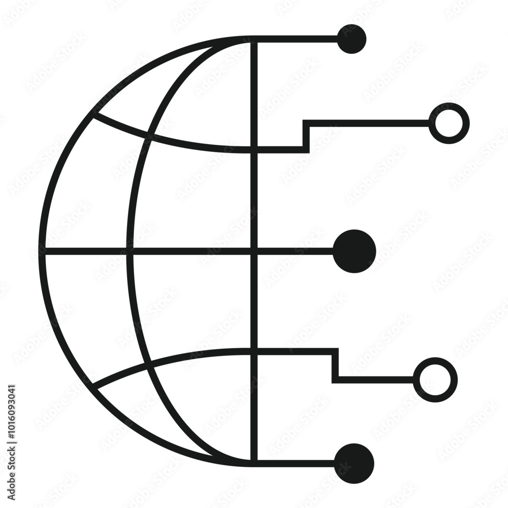 Poster artificial intelligence icon set in line style. ai technology illustration. artificial intelligence 