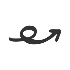 手描きのモノクロくるくる矢印アイコン