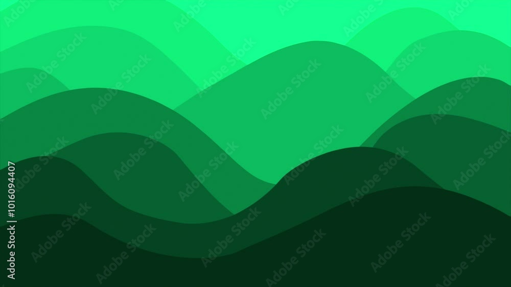 Poster turquoise color multiple shades wavy pattern modern design gradient background