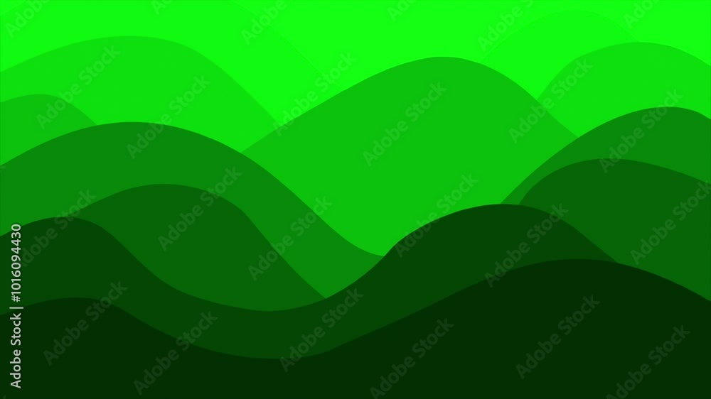 Poster green color multiple shades wavy pattern modern design gradient background