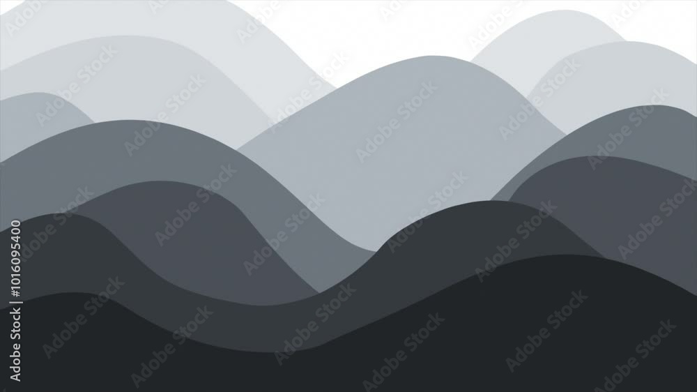Poster white and black color multiple shades wavy pattern modern design gradient background